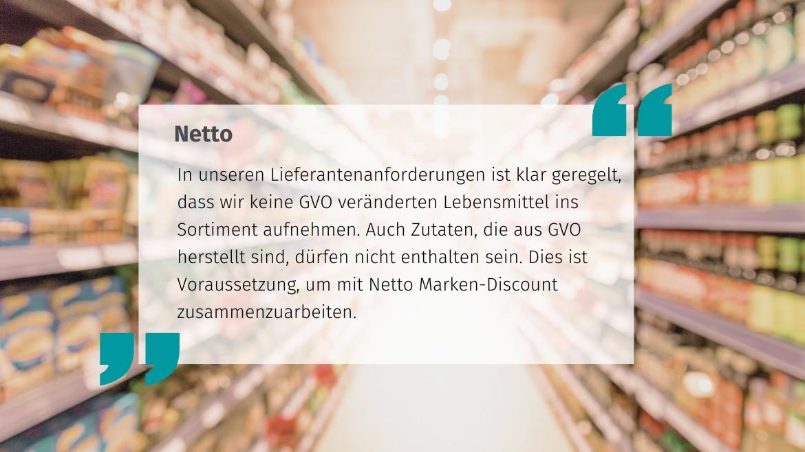 Gentechnik: Stellungnahme Netto zu neuer Gentechnik (2023)