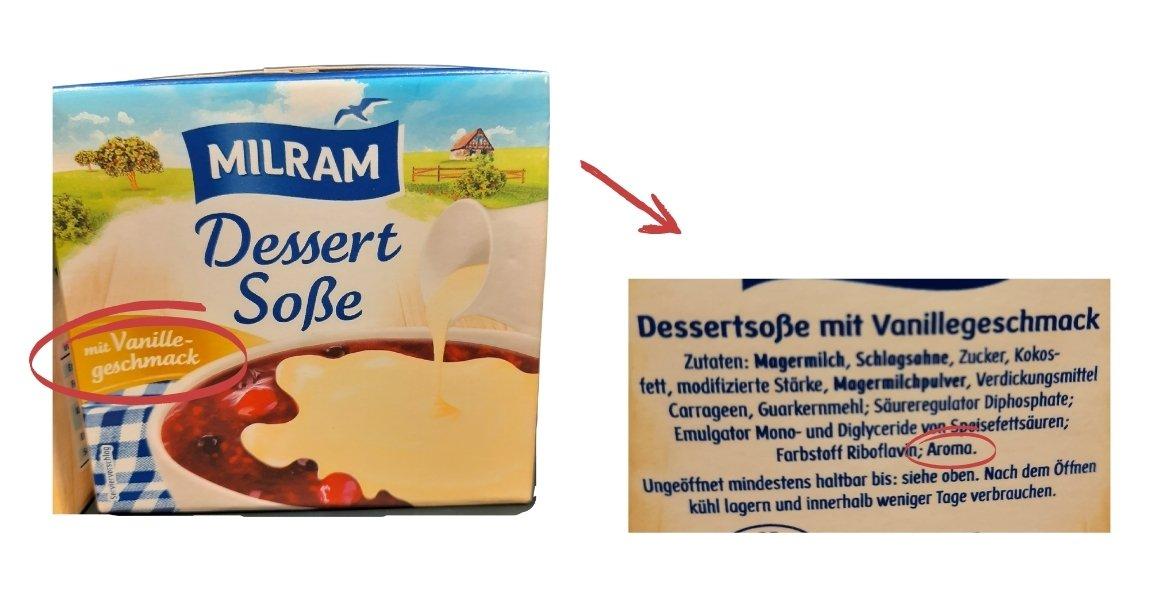 Lebensmittel mit Typ / Geschmack: Milram Dessertsoße mit Vanillegeschmack (2021)
