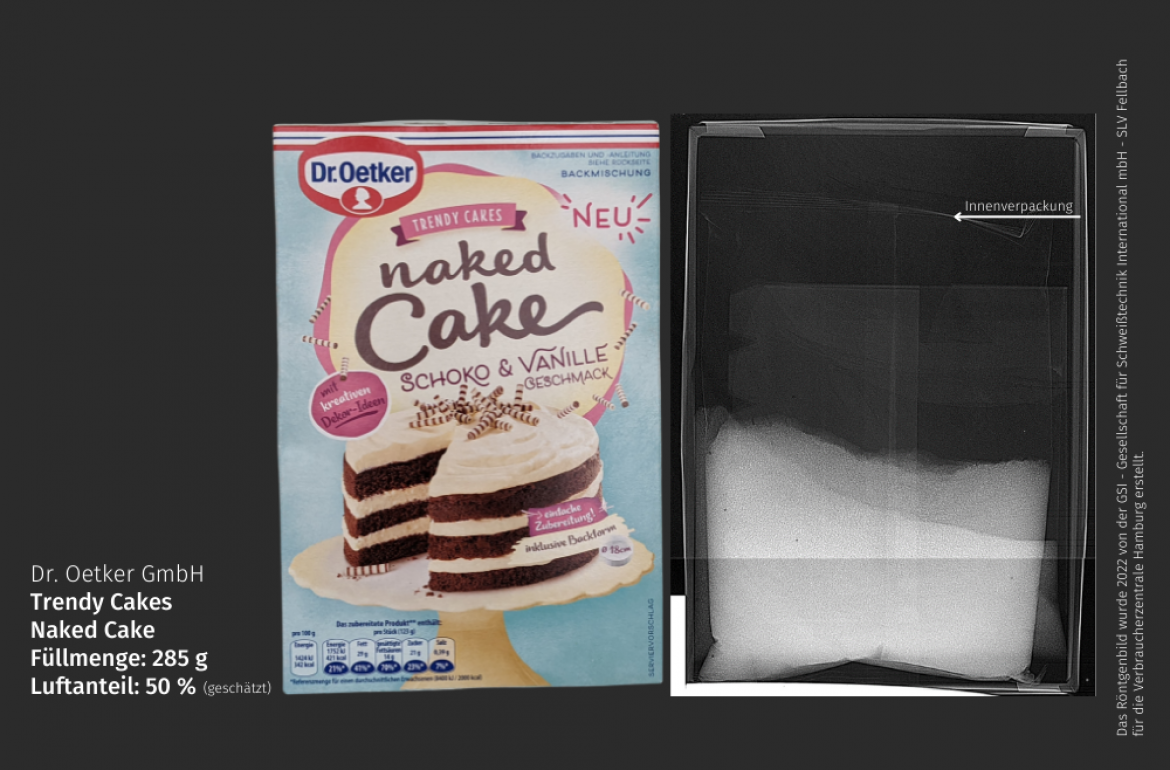 Röntgenbild Luftpackung 2022 Dr. Oetker Naked Cake