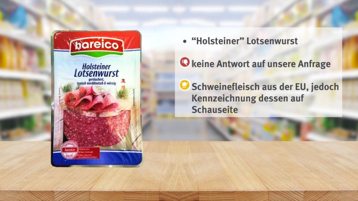 Marktcheck Fleisch Hareico Holsteiner Lotsenwurst