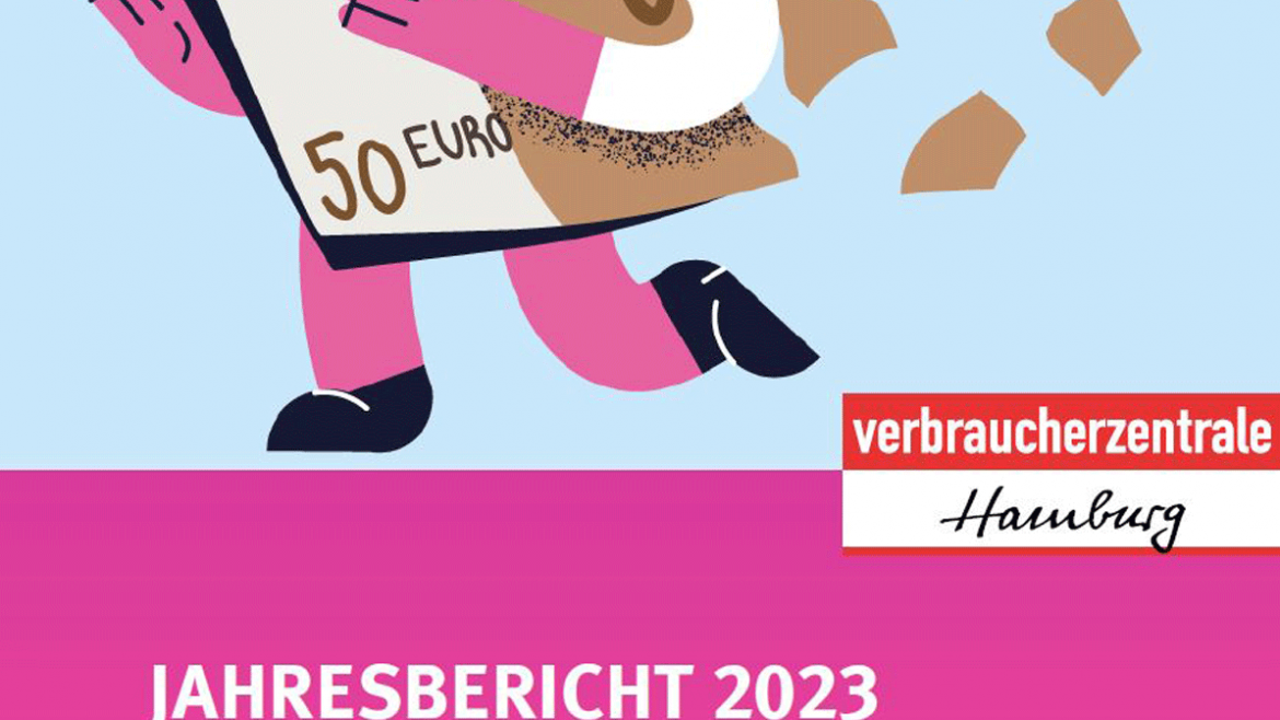 Titelbild des Jahresberichts 2023 der Verbraucherzentrale Hamburg