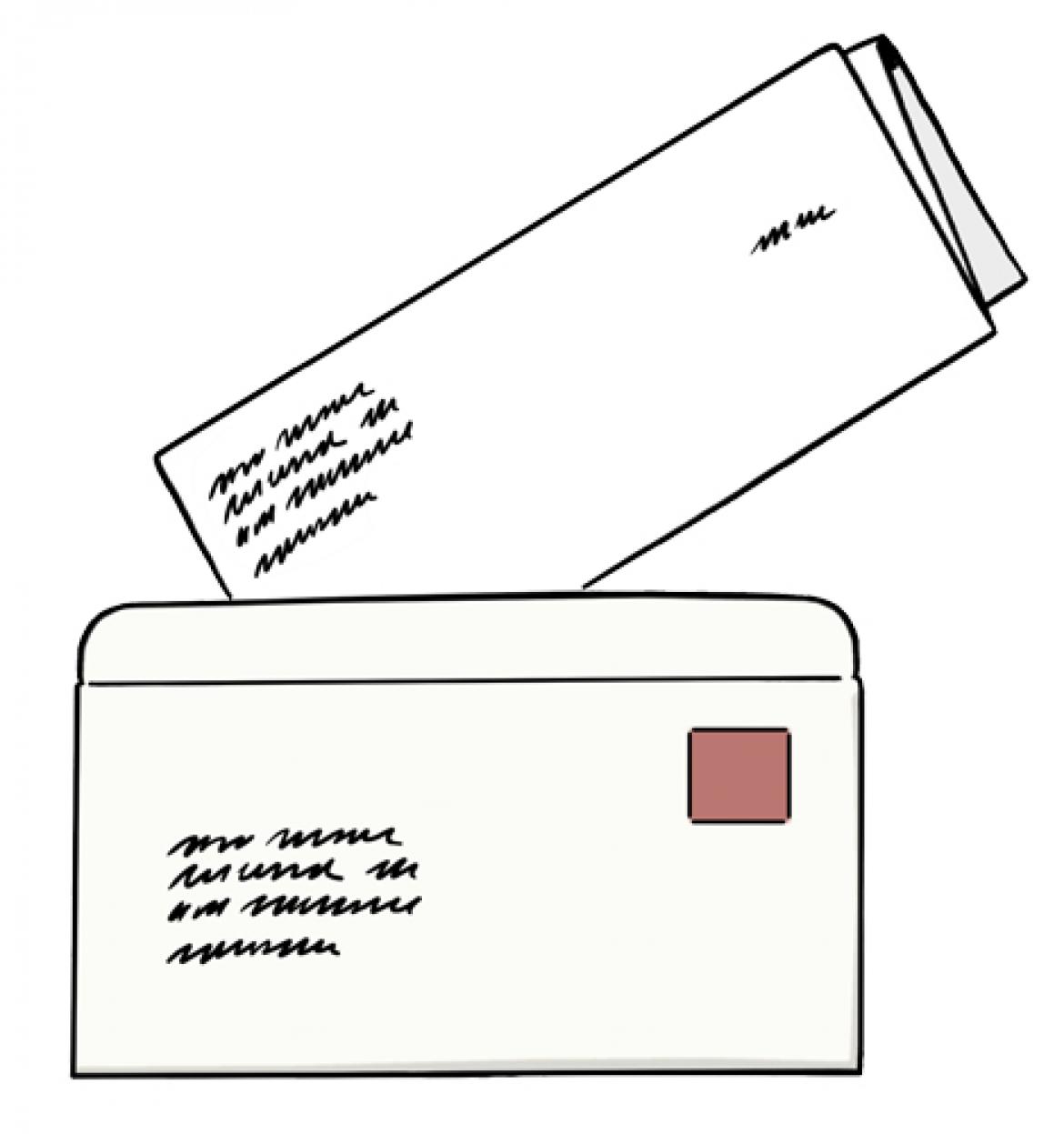 Illustration für Brief mit Umschlag