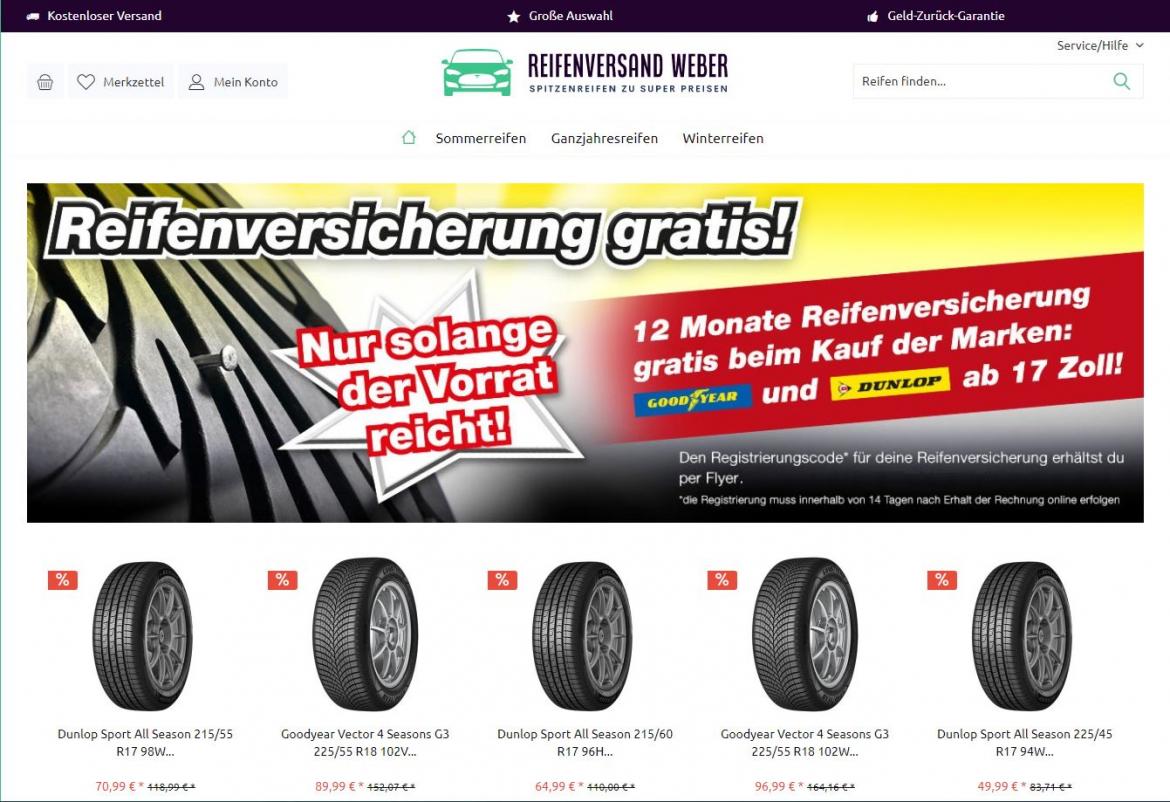 Fake-Shop: Reifenversand Weber (2023)