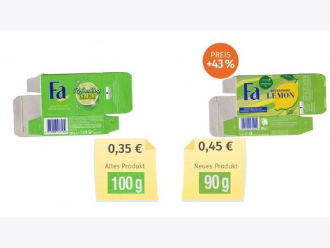 Mogelpackung: Fa Seife Refreshing Lemon (2021) Alt-Neu-Vergleich