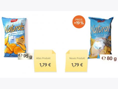 Mogelpackung: Lorenz Naturals Chips Leicht (2018) Alt-Neu-Vergleich