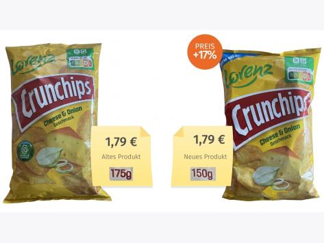 Lorenz Crunchips Cheese & Onion (2022) Alt-Neu-Vergleich