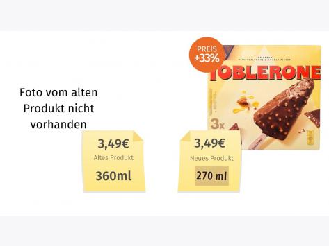 Toblerone Stieleis (2023) Alt-Neu-Vergleich
